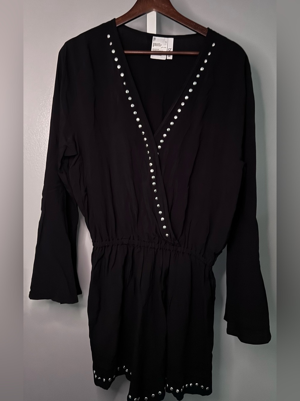 NWT bar III Black Studded Resort Romper | Medium